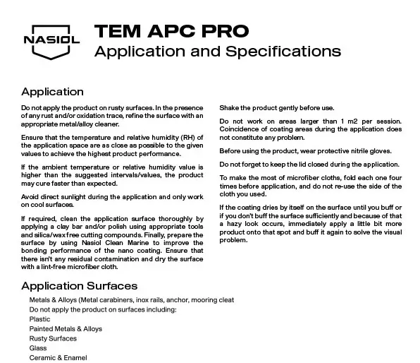 TEM APC Pro APPLICATION AND SPECIFICATIONS